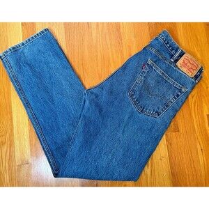 Levi’s Strauss 505 Regular Straight Blue Jeans Mens Size 38 x 34  Med Blue
